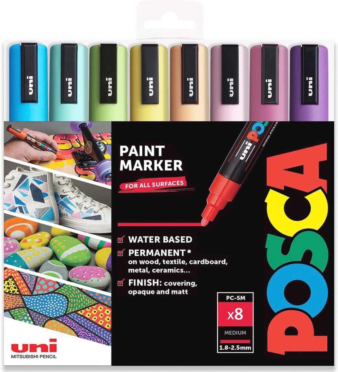 Verf Marker Set voor Kunst - Lente Kleurenset van 8 - 1.8-2.5mm - Geschenkdoos