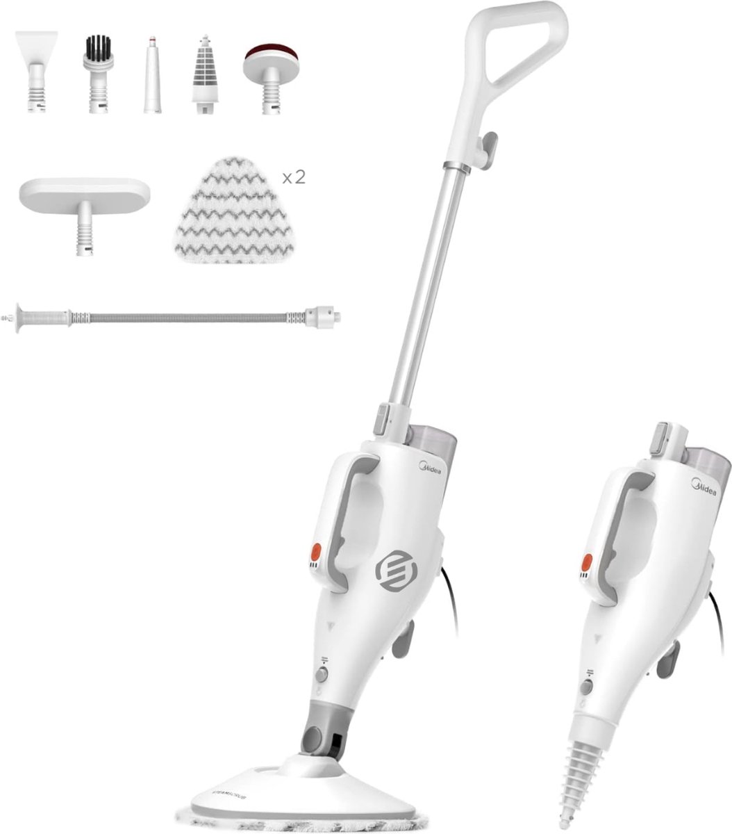 Equivera Stoomdweil - Steam Cleaner - Stoomreiniger - Tapijtreiniger - Vloerreiniger - Elektrische Dweil - Vlekkenreiniger - Dwijl