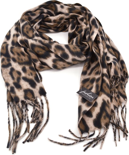 Winter Sjaal - Luipaard Beige | 180 x 70 cm | Polyester | Fashion Favorite