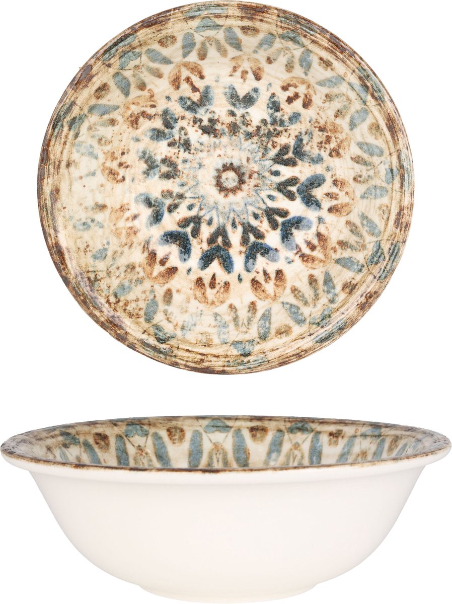 Rinart Kommetje - Aztec - Porselein - 16 cm (400cc) - set van 6