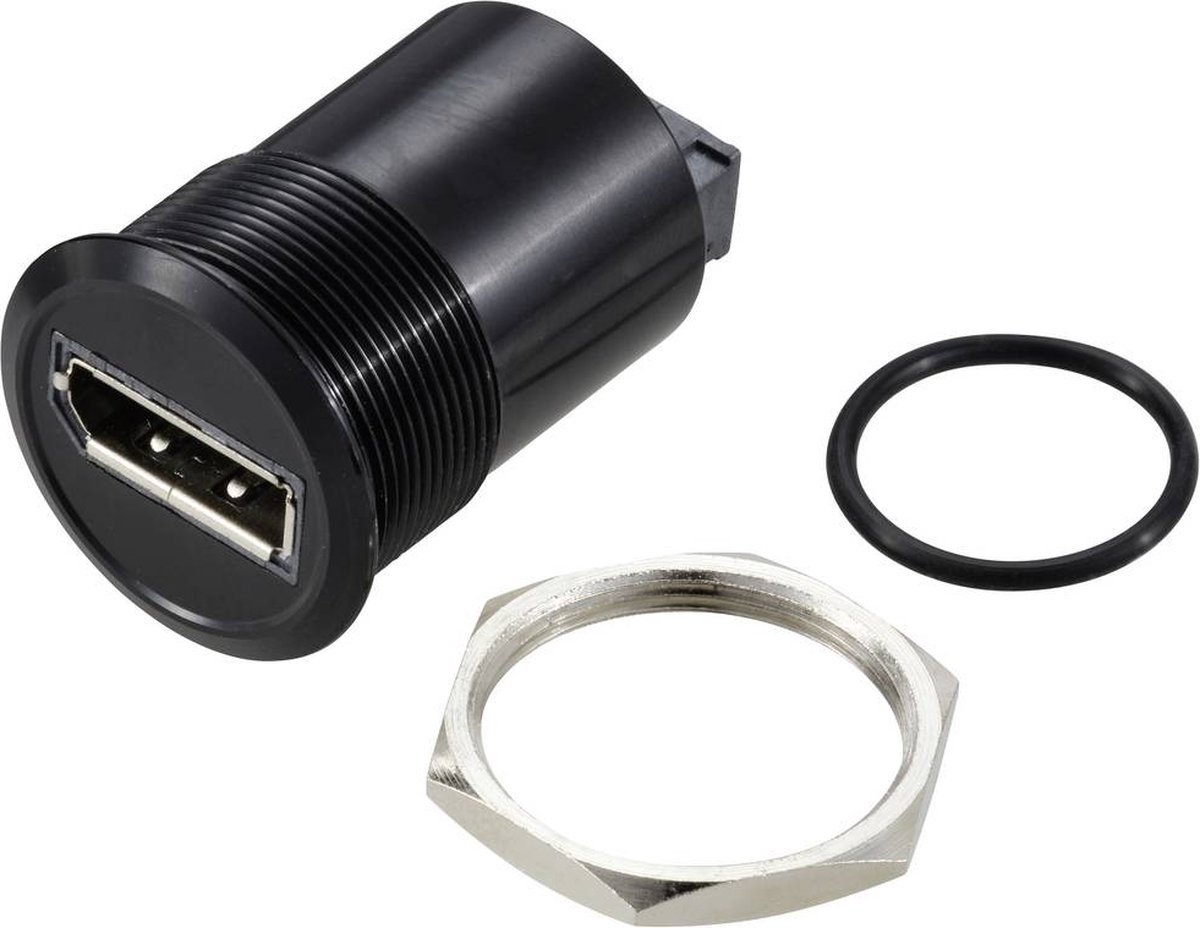 TRU COMPONENTS TC-11980480 DisplayPort 1.2-paneeladapteraansluiting DisplayPort bus - DisplayPort bus Zwart Inhoud: 1 s