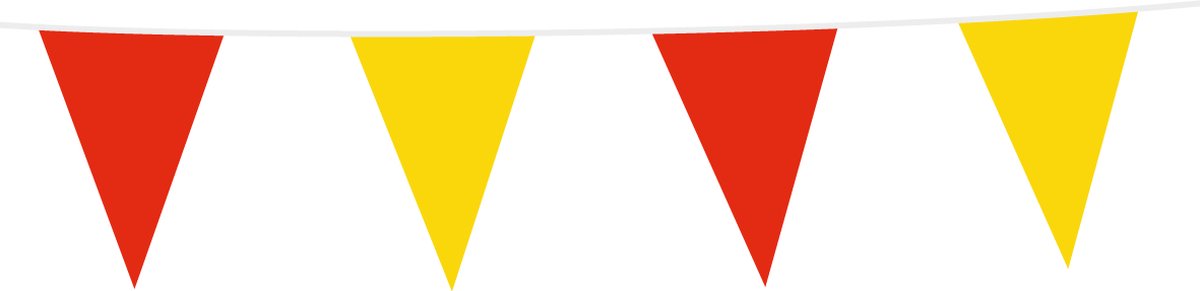 6x Vlaggenlijn Rood / Geel 10 meter - Vlaggenlijn Vlag Vlaglijn Festival Feest Party Feest Thema Sinterklaas