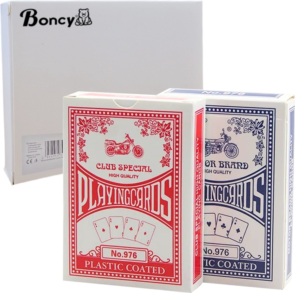 Boncy® Hoge Kwaliteit Speelkaarten - 2 Sets - Rood & Blauw Kaartspel - Plastic Coated Kaarten - Spelkaarten Pokerkaarten - Playing Cards voor Poker of Drankspel Volwassenen — afbeelding 8