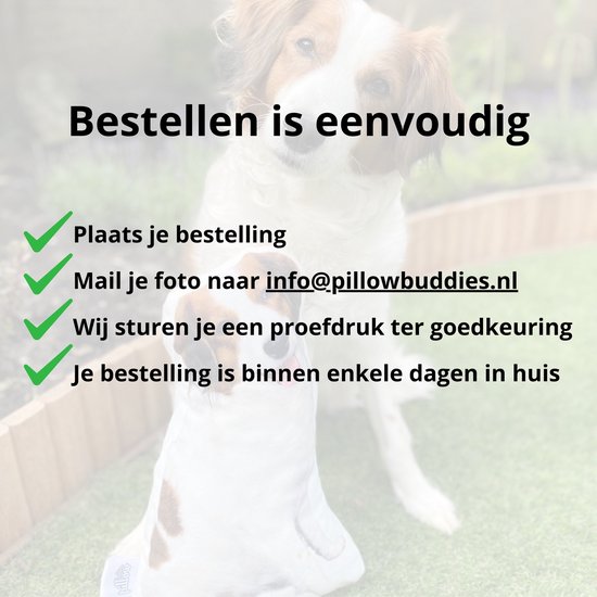 PillowBuddies - Oreiller câlin avec propre impression - 30 cm - de votre animal de compagnie, visage, véhicule, etc. - avec eigen photo - Coussin pour chien - Coussin pour chat