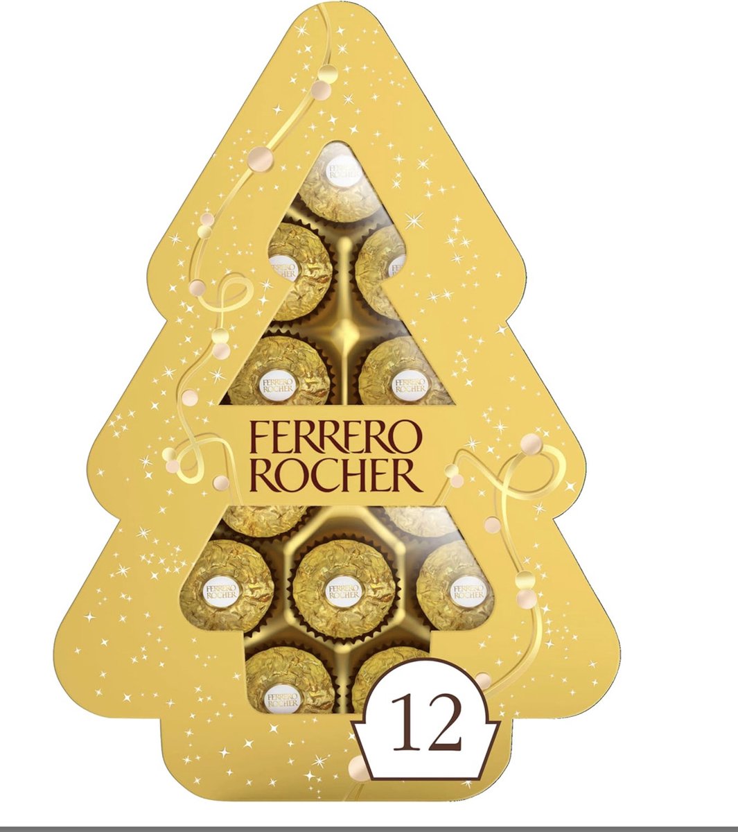 Ferrero Rocher kerstboom met 12 Ferrero Rocher bonbons - 150g