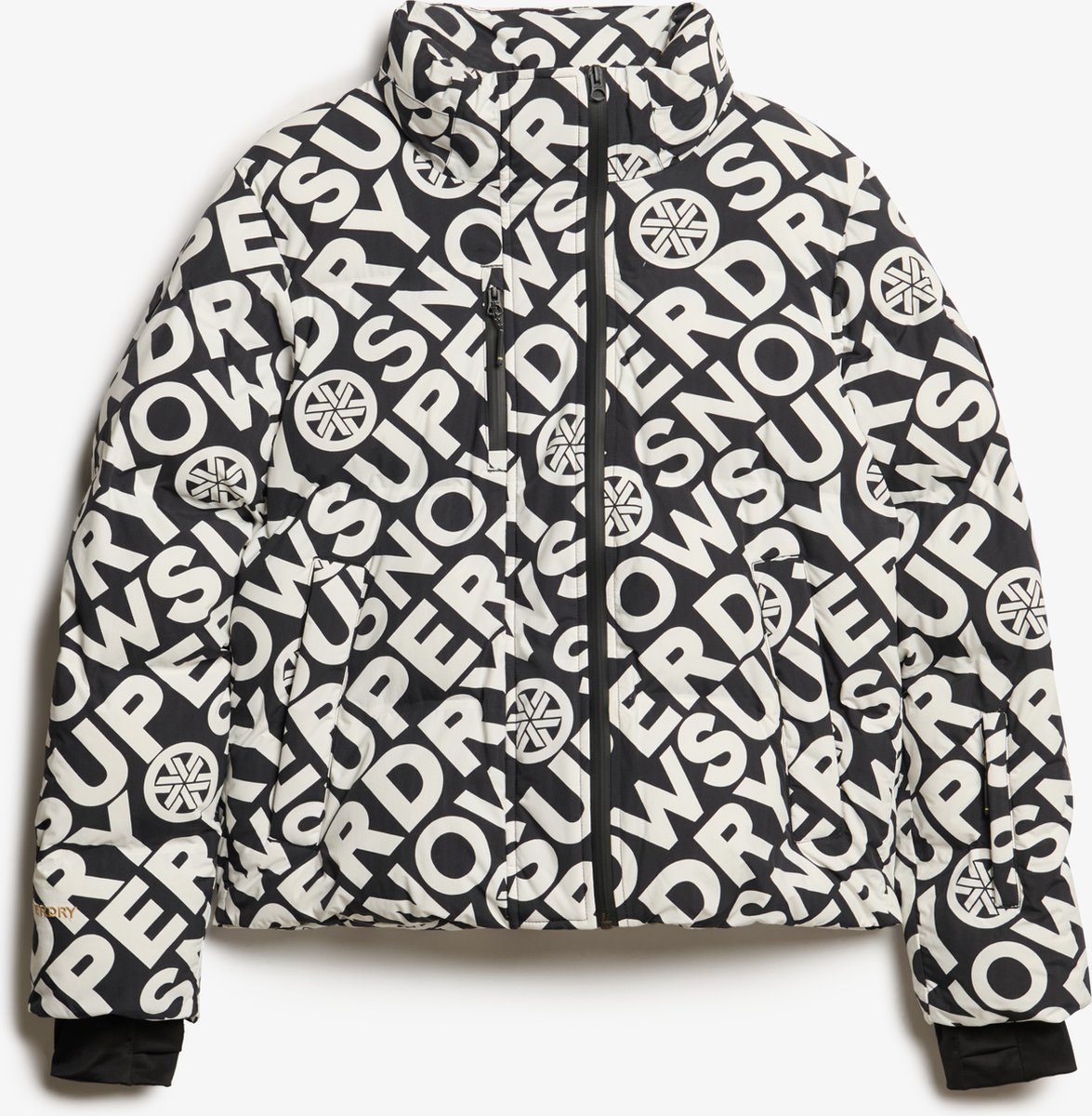 Superdry SKI BOXY PUFFER JACKET Dames Wintersportjas Superdry Monogram Zwart