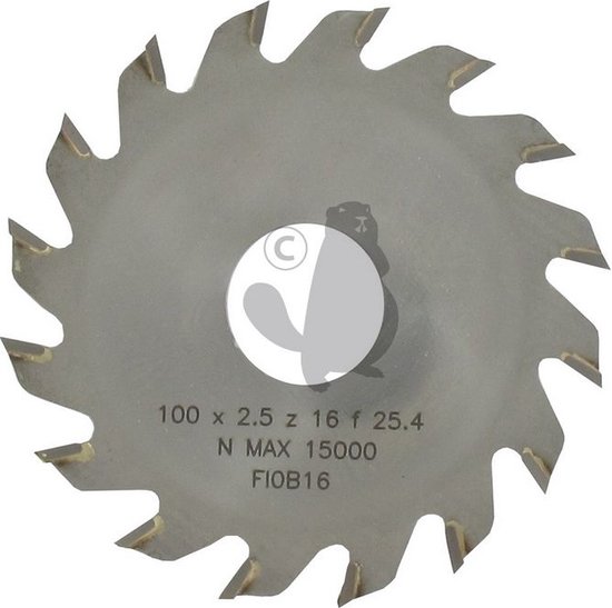 Foto: Mes met 16 hardmetalen tanden met externe van 100 mm en asgat van 25 4 mm voor universele maaikop