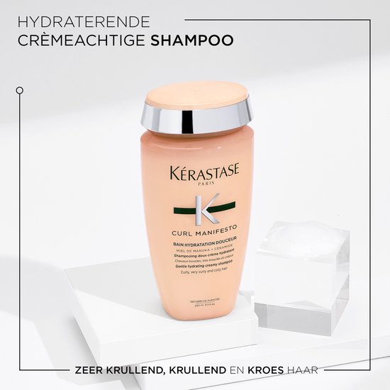 Kérastase Curl Manifesto Hydraterend Trio + Cadeau - Shampoo 250ml, Conditioner 200ml & Leave-in Crème 150ml + Shampoo 75ml Cadeau - Voor Gehydrateerde & Veerkrachtige Krullen