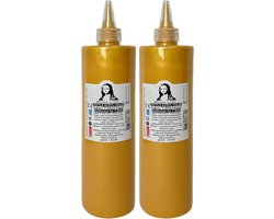 Südor Textielverf 1000 ml, goud.Wasbestendige textielverf voor lichte stoffen. Wasmachinebestendig, wasbestendig. Fixatie door strijken (2 x 500 ml)