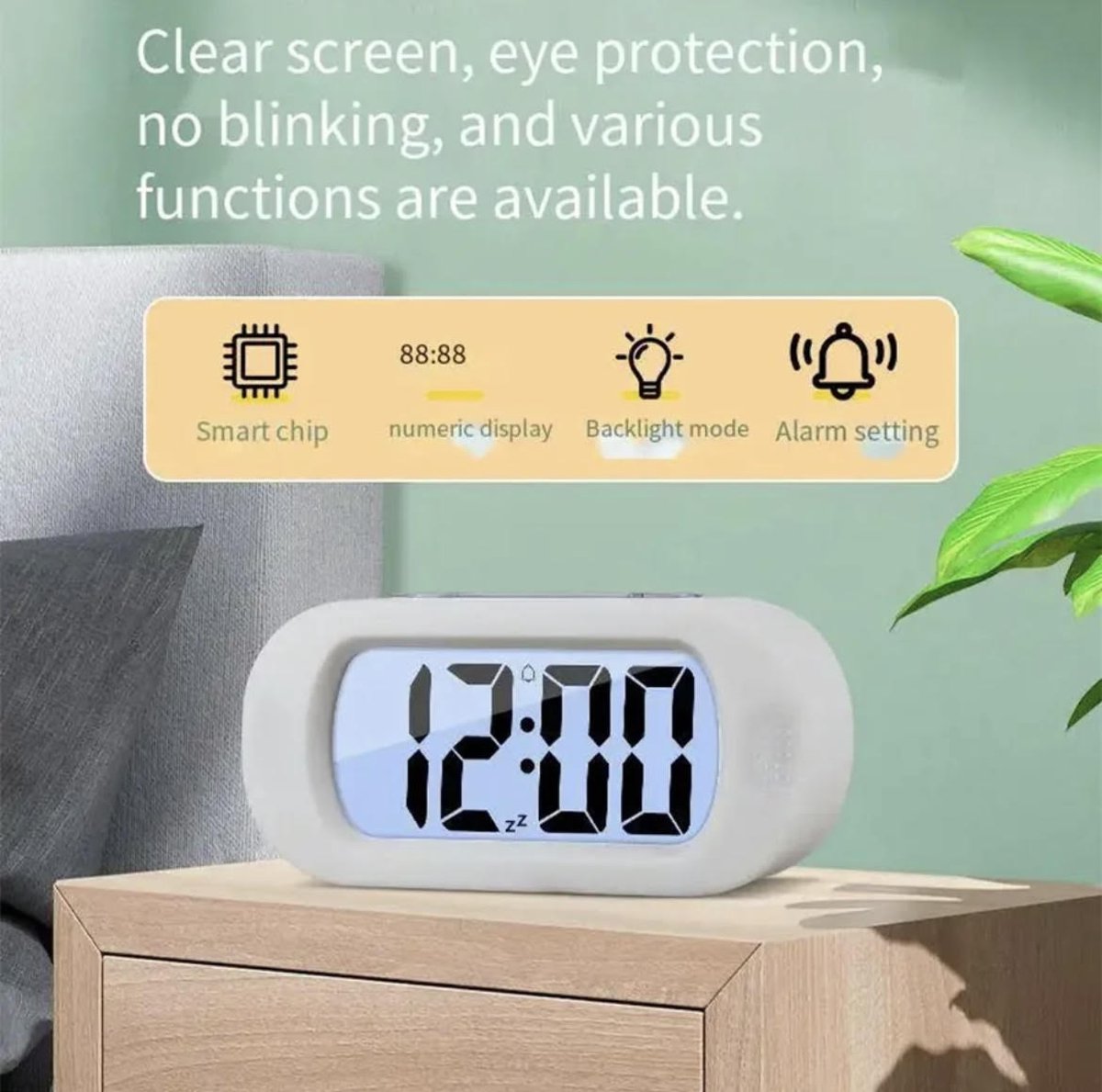 Digitale Wekker Klok - 24uurs wekker - Werkt Op Batterijen - Makkelijk Instelbaar Alarm met Snooze en licht Functie - Kinderwekker Reiswekker - Digitale LED Klok/Wekker - Trendy Wekker Met Snooze functie - Stevige Alarmklok - Wit — cadeau in Elektronica - foto 3