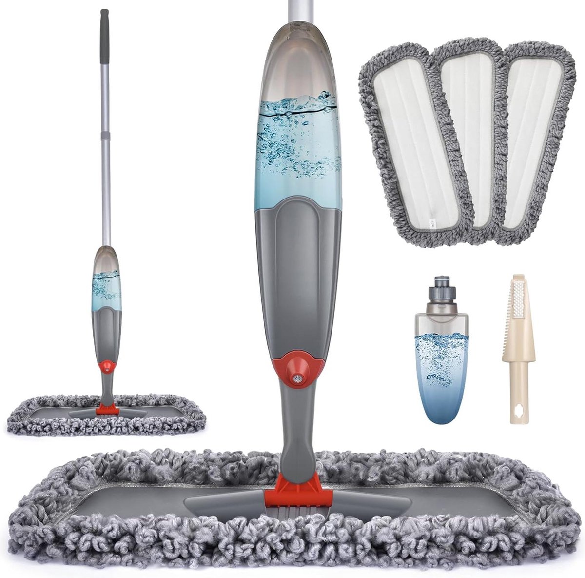 Goedkoopste Spray Vloerwisser met Sproeikop - Reinigen van Houten Vloeren - Inclusief 3 Herbruikbare Pads - 635 ml Navulbare Fles Mop