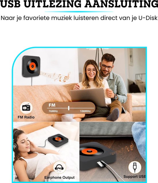 Professionele Hifi Multi Media Speler Bluetooth Ontvanger Met Geïntegreerde Cd S