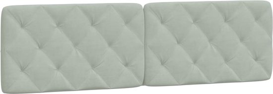 Coussin de tête de lit vidaXL - Coussins de tête de lit - Oreiller de tête de lit - Coussin de tête de lit - Coussin de tête de lit 180 cm Velours Gris clair