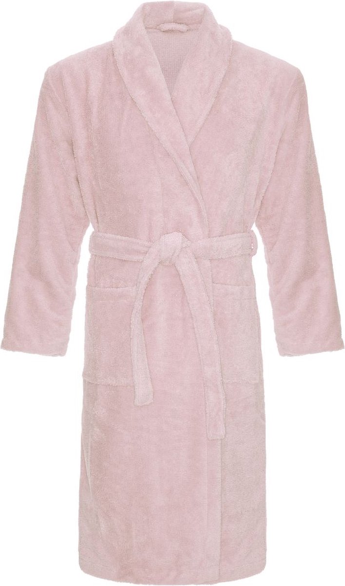 Relax Company Katoenen badjas dames - Coreplush® - sauna badjas - badjas van 100% premium Turks katoen - sjaalkraag - roze
