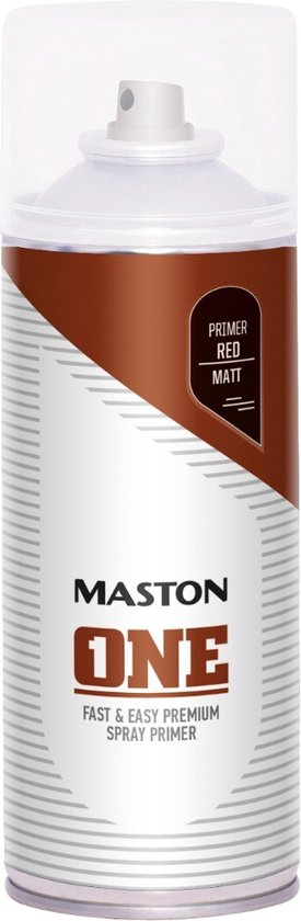 Maston ONE - Spuitverf - Primer - Rood - 400ml - grondverf spuitbus rood