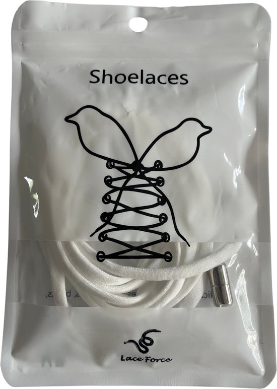 Lace Force® Elastische Veters - Niet Meer Strikken! - Wit - Schoenveters - Comfort & Gemak