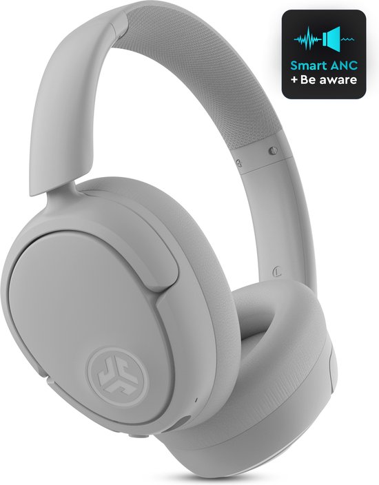 JLAB Jbuds LUX ANC Koptelefoon Draadloos – Noise Cancelling Hoofdtelefoon – 70 Uur Speeltijd – Be Aware Audio – Bluetooth Multipoint – Aanpasbare Equalizer Instellingen – Inklapbaar Design Met Zachte Oorkussens – Cloud White