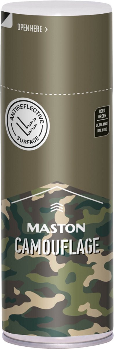Maston Camouflage Spray - Ultramat - Rietgroen (RAL 6013) - spuitverf - 400 ml - spuitbus verf