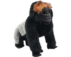 PIA Soft Toys Pluche Knuffeldier Gorilla zilverrug staand - 20 cm