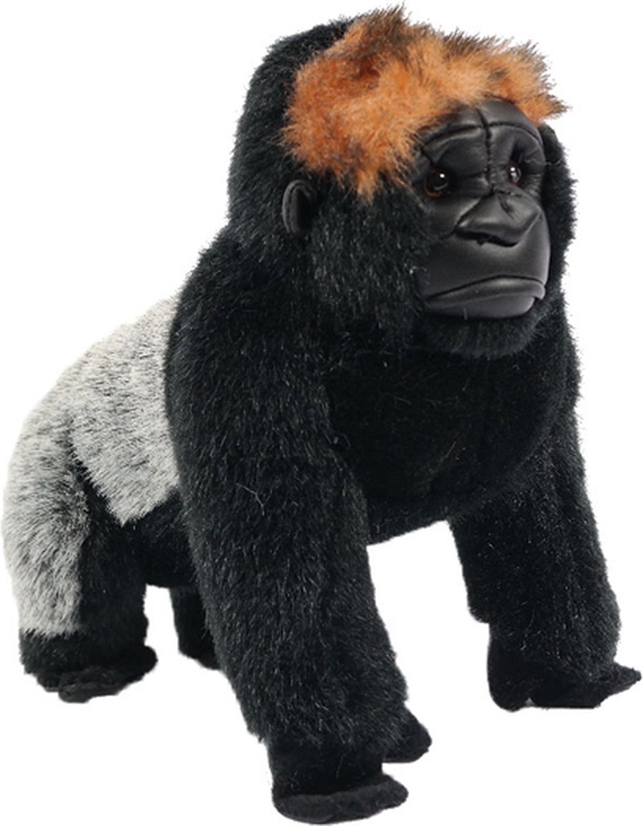 PIA Soft Toys Pluche Knuffeldier Gorilla zilverrug staand - 20 cm