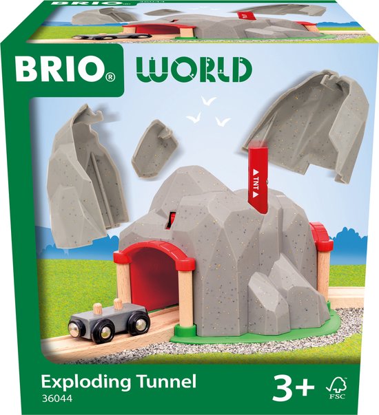 BRIO World – 36044 Ontploffende tunnel | Set speelgoedtreintjes voor kinderen vanaf 3 jaar
