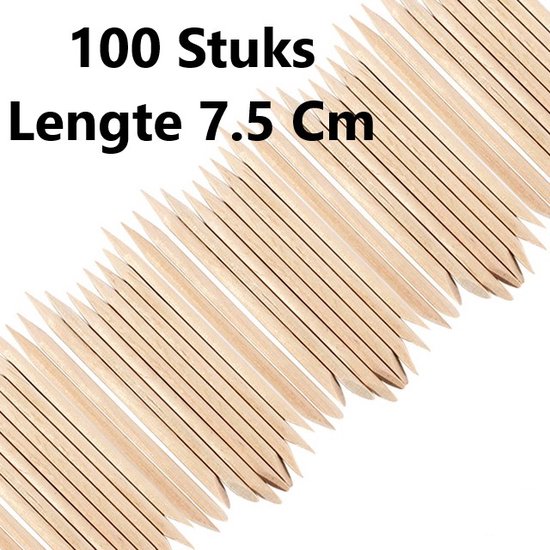 Cils et plus - 100 pièces Bâtons de Wood Orange - bâton de cuticule en bois - Nail Art - Cuticule - Coiffage des ongles - Cuticule