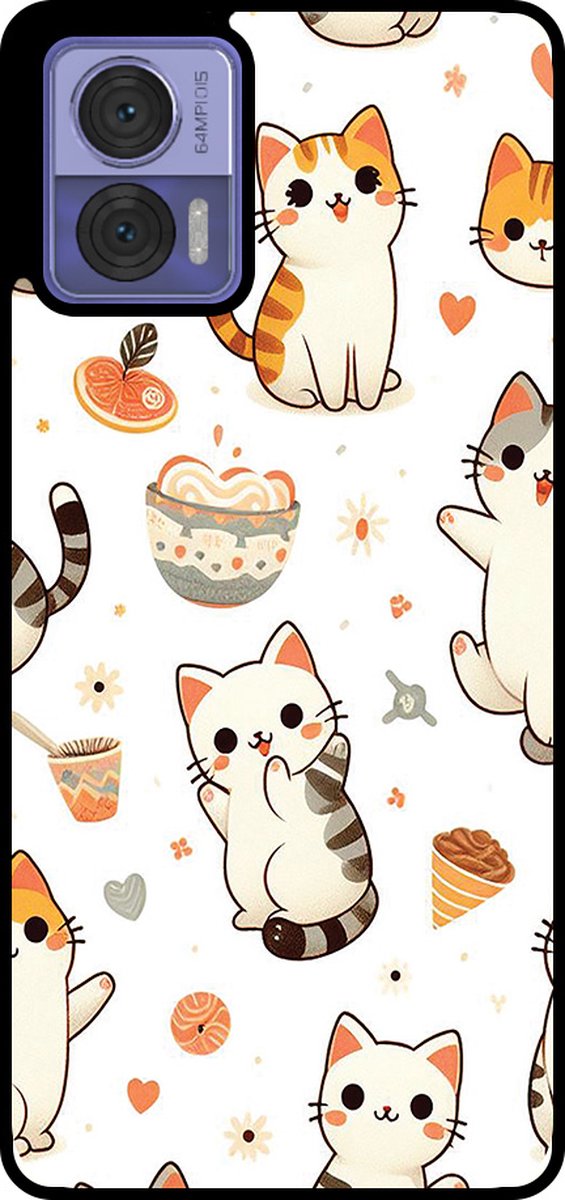 Smartphonica Telefoonhoesje Geschikt voor Motorola Edge 30 Neo met katten opdruk - TPU backcover case cat design geschikt voor Motorola Edge 30 Neo