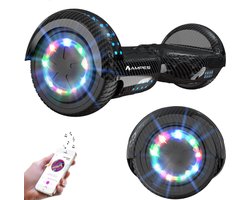 Ampes Hoverboard - Bluetooth Speaker - 24V 4.0 Ah Accu - Oxboard - 12 km/h - UL2272 Gecertificeerd - LED Verlichting - Anti lek banden - Belastbaar tot 120KG - 6.5 Inch - Inclusief Draagtas - 700W - Carbon