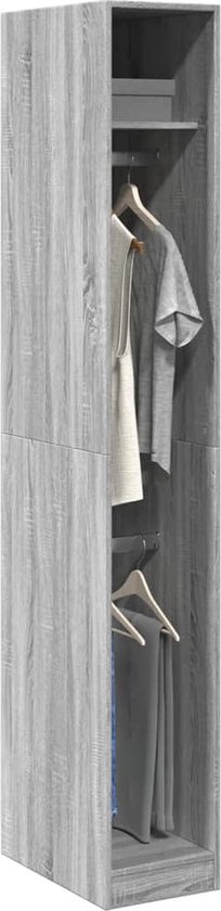 Kledingkast 30x50x200 cm bewerkt hout betongrijs kopen Kledingkast 30x50x200 cm bewerkt hout betongrijs kopen