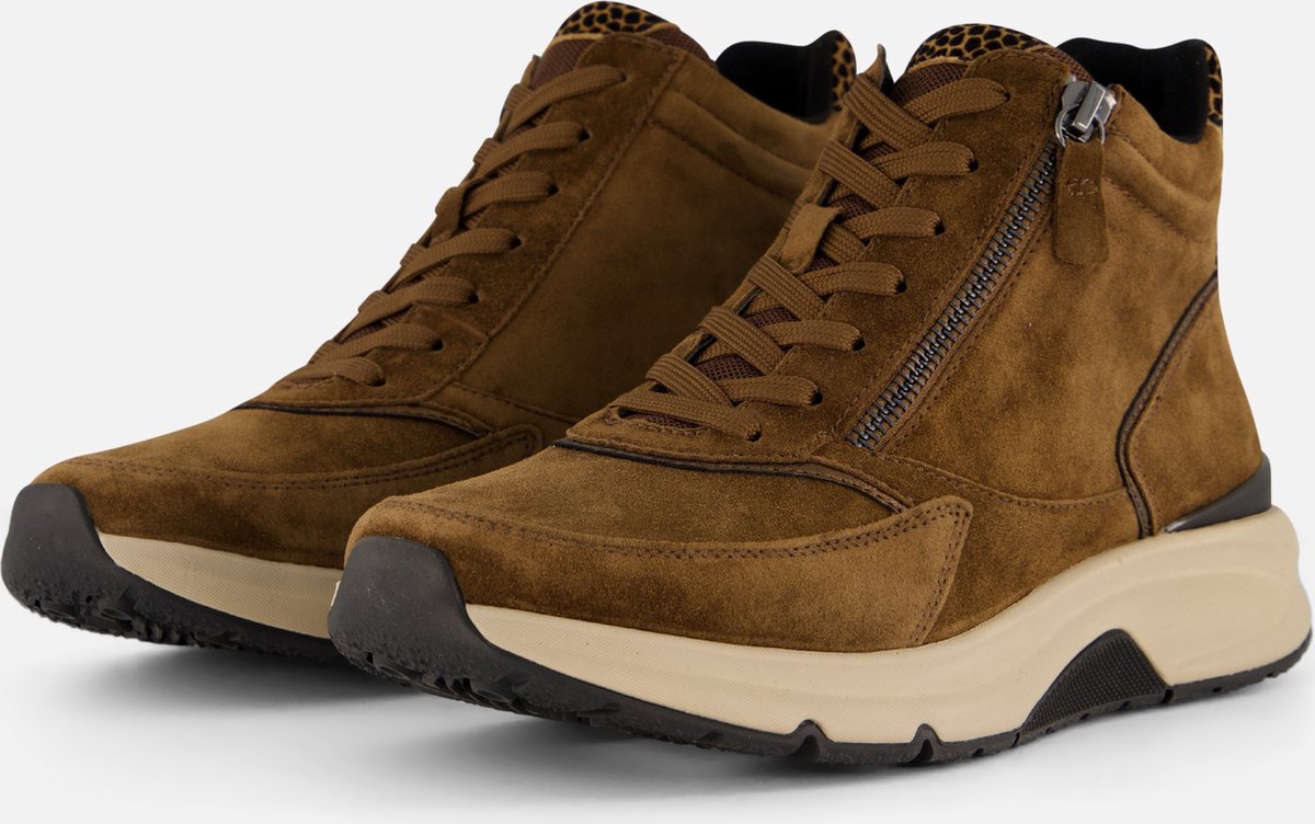 Gabor Rollingsoft Veterboots cognac Suede - Maat 38