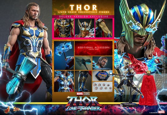 Hot Toys Thor Love and Thunder Figuur - Deluxe 1:6 Scale - 32 cm | bol