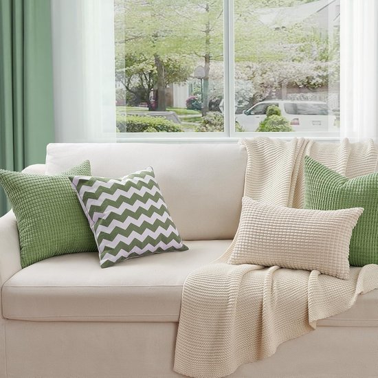 Decoratief kussen, set van 2 comfortabele kussens voor slaapkamer en woonkamer, corduroy, zacht en wollig, aangenaam om aan te raken, 11 kleuren (30 x 60 cm, donkerroze