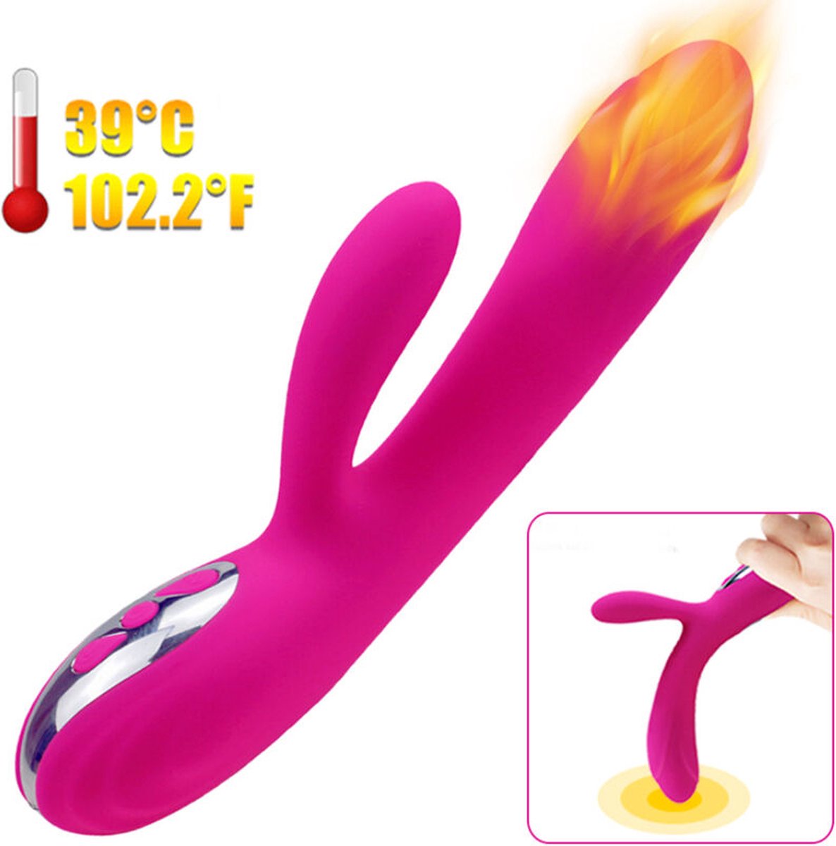 Goedkoopste ARMONY - FLEXIBELE VIBRATOR & STIMULATOR MET FUCHSIA WARMTE- EFFECT | VIBRATOR | VIBRATOR VOOR VROUW | SEKSSPEELTJES VOOR VROUW | SEX TOYS VOOR VROUW