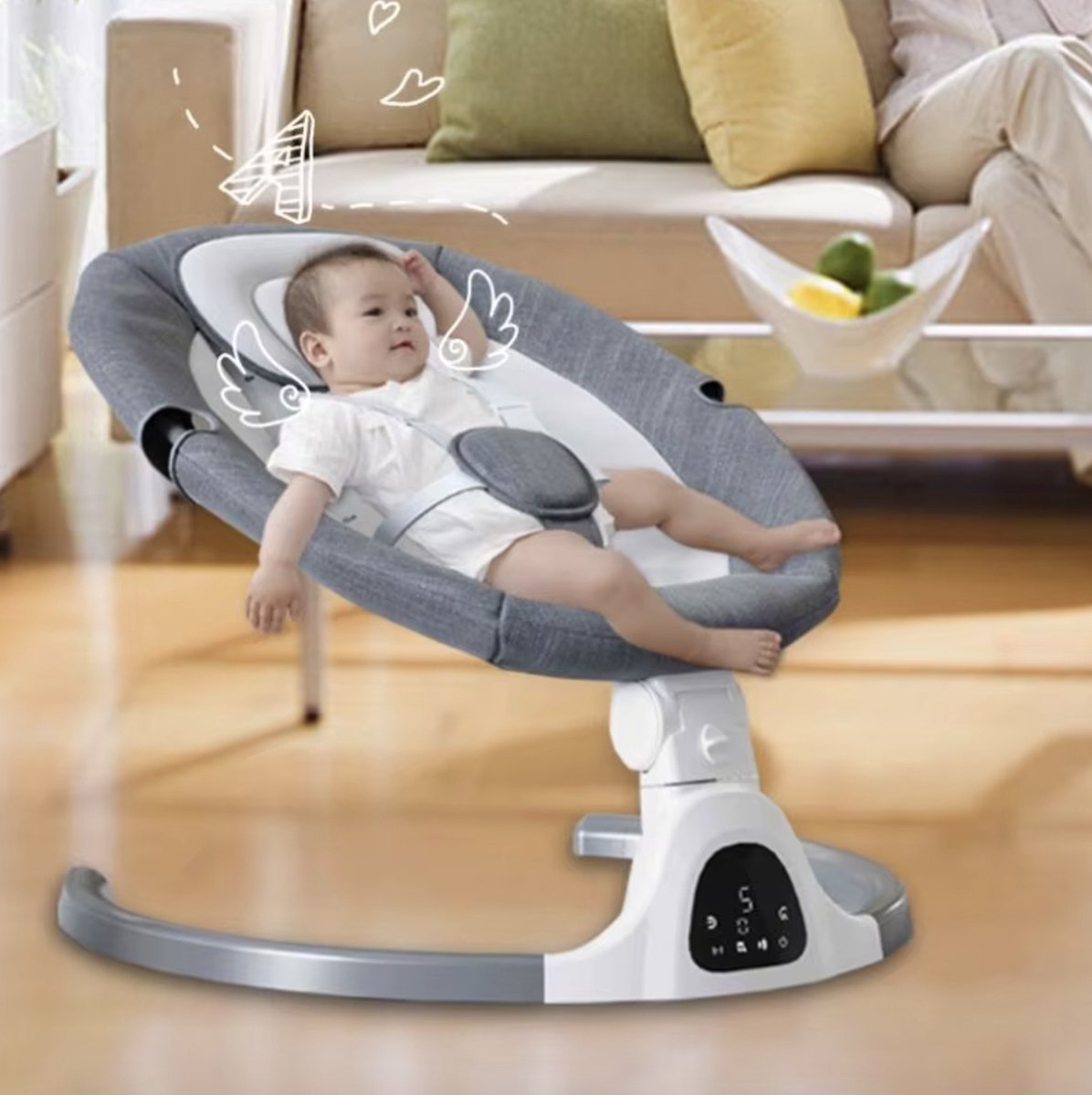 J&R Elektrische Wipstoel - Babystoel - Grijs thumbnail 4