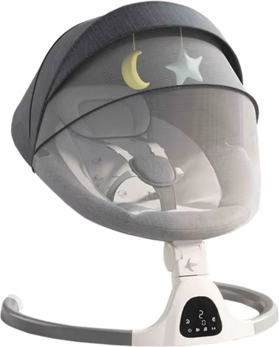 Goedkoopste J&R Elektrische Wipstoel - Wipstoel - Babystoel - Baby Swing - Schommelstoel - Elektrisch - Afstandsbediening - Bluetooth voor muziek - Grijs