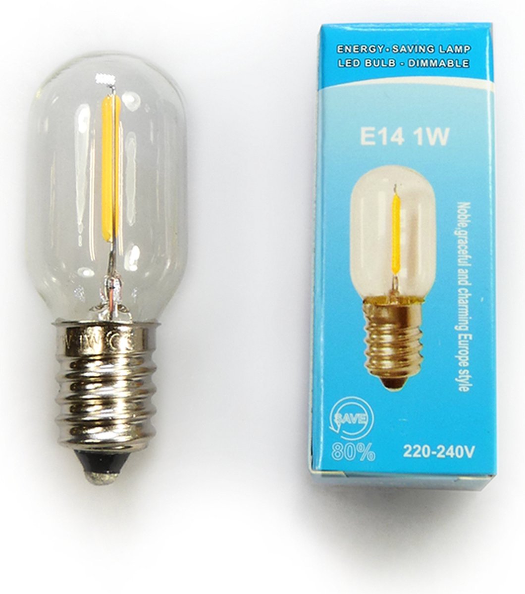 3x LedLamp Klein Dimbaar / Lamp LED E14 Fitting Smal - 1 Watt 50 lumen 2700K - Zacht Warm Wit Licht - Geschikt voor o.a. Koelkast, Afzuigkap, Nachtlamp en Zoutlamp