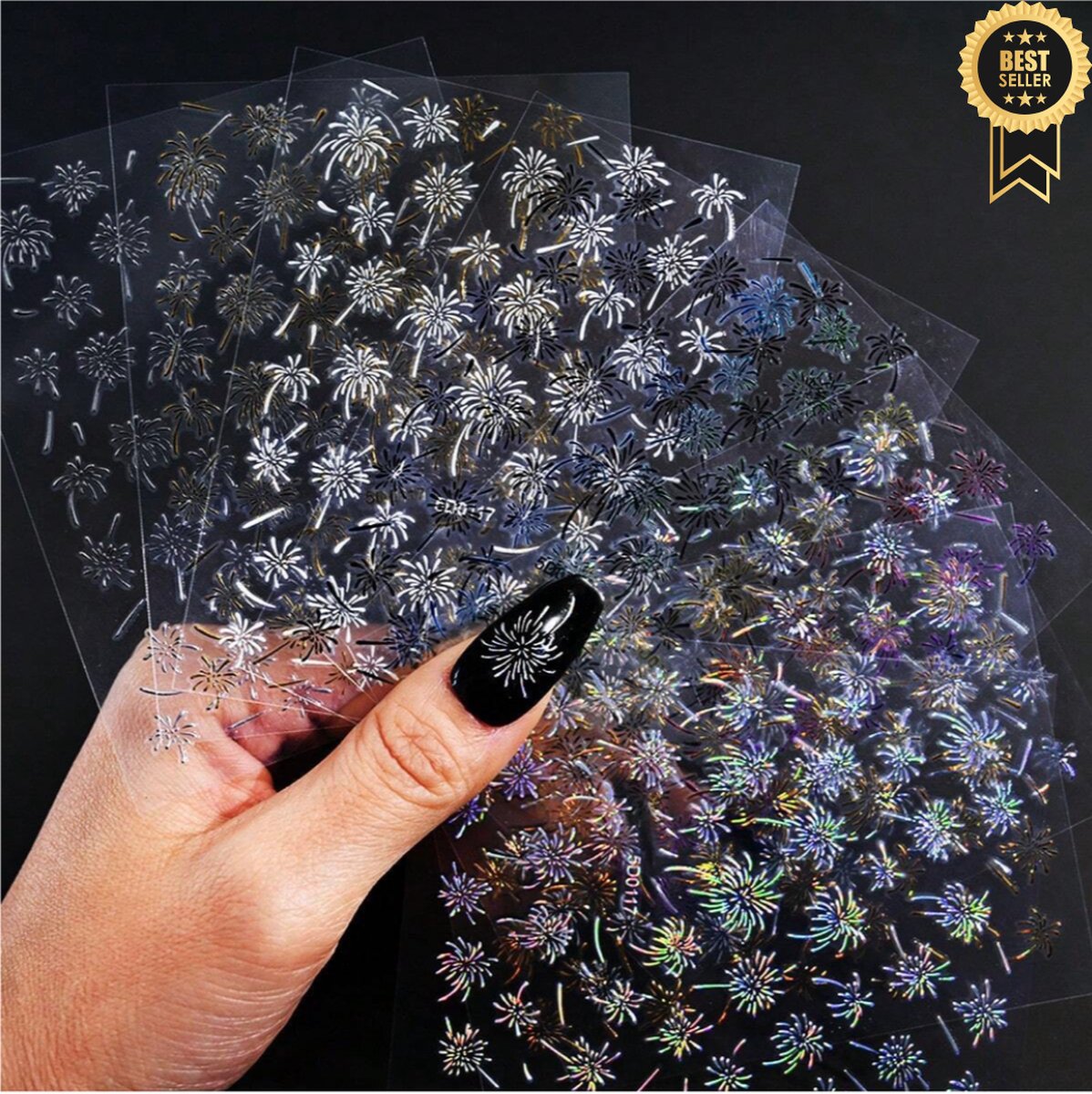Goedkoopste GUAPÀ® Nagelstickers Vuurwerk | Nagel Stickers Kerst | Nail Art 3D Stickers | Nagelstickers Kinderen | Zelfklevende Nagelstickers | Nail Art Stempel | 8 velletjes Kerst Nieuwjaar Nagel stickers Vuurwerk