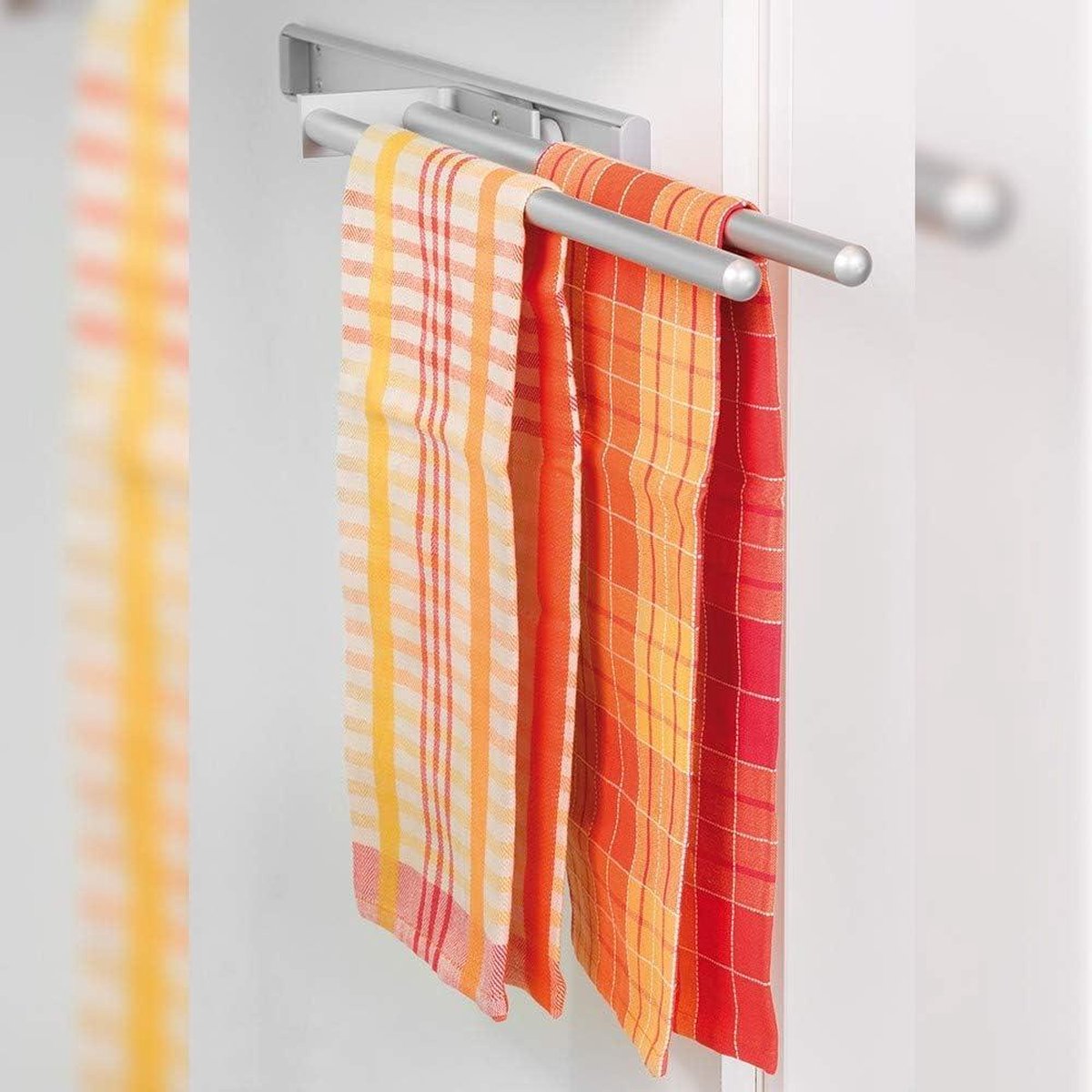 Handdoekenrek verlengbaar 2 armen 310 mm Aluminium Mat geanodiseerd - badkameraccessoires - badkamerinrichting vaatdoekhouder