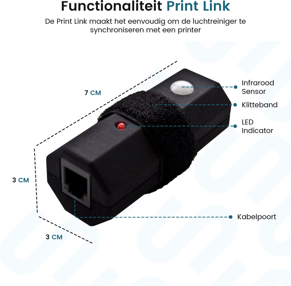 Filair Luchtreiniger - Met Print link - 3 in 1 filter - Luchtreiniger bij printer - Luchtzuiveraar met Hepa filter - Koolstoffilter - Magnetisch - Air Purifier - 30m² - Printer - Zwart — afbeelding 5