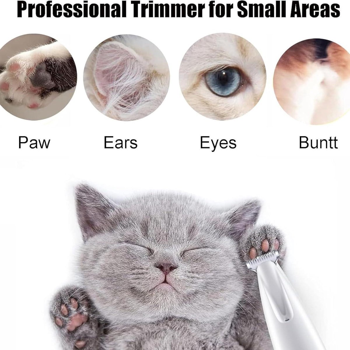Stille hondentondeuse - draadloze tondeuse voor huisdieren met LED-licht - hond kat trimmer met LED-display - waterdicht oplaadbaar scheerapparaat Hondentondeuse dikke vacht thumbnail 3