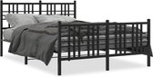 vidaXL - Cadre de lit - avec - tête et pied - métal - noir - 140x200 - cm