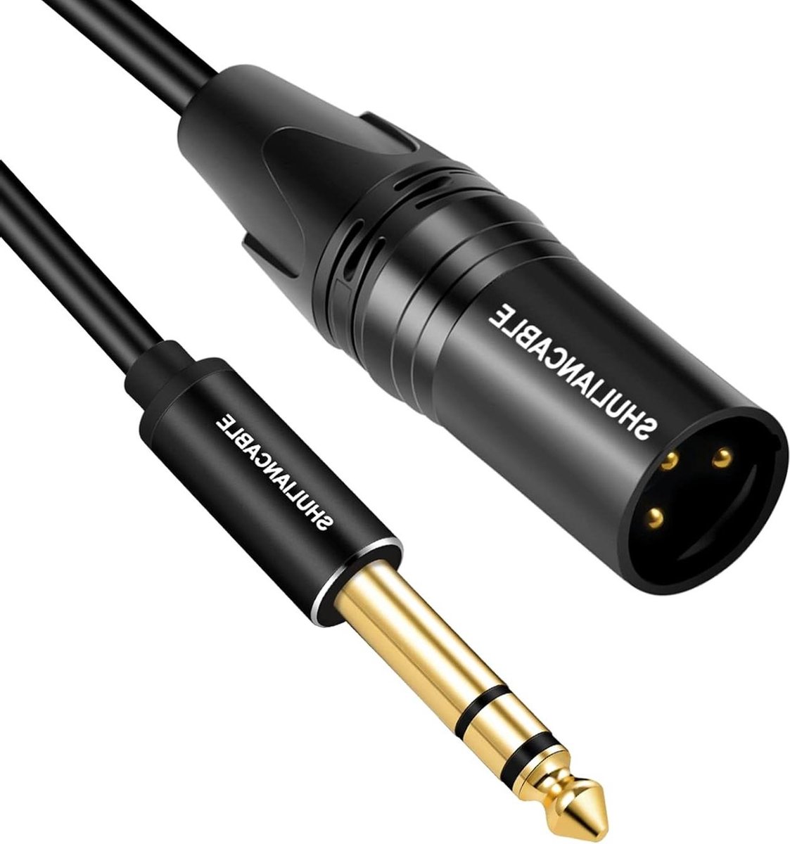 XLR Cable 6.35mm Jack - TRS to Symmetric XLR Plug - Microphone Speaker Amplifier - Male 15m