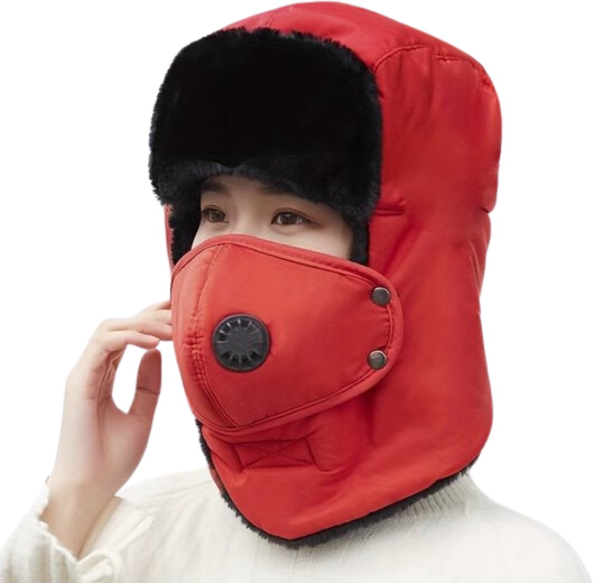 Bovista Wintermuts Heren Dames Volwassenen Muts Ski Mask Bivakmuts Balaclava Ski Masker Face Mask Full Face Mask Winter Warm Rood