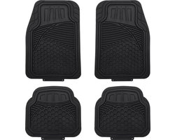 Automatten - Universeel - Anti slip - 4-delige set - Knipbaar - Rubber - Zwart