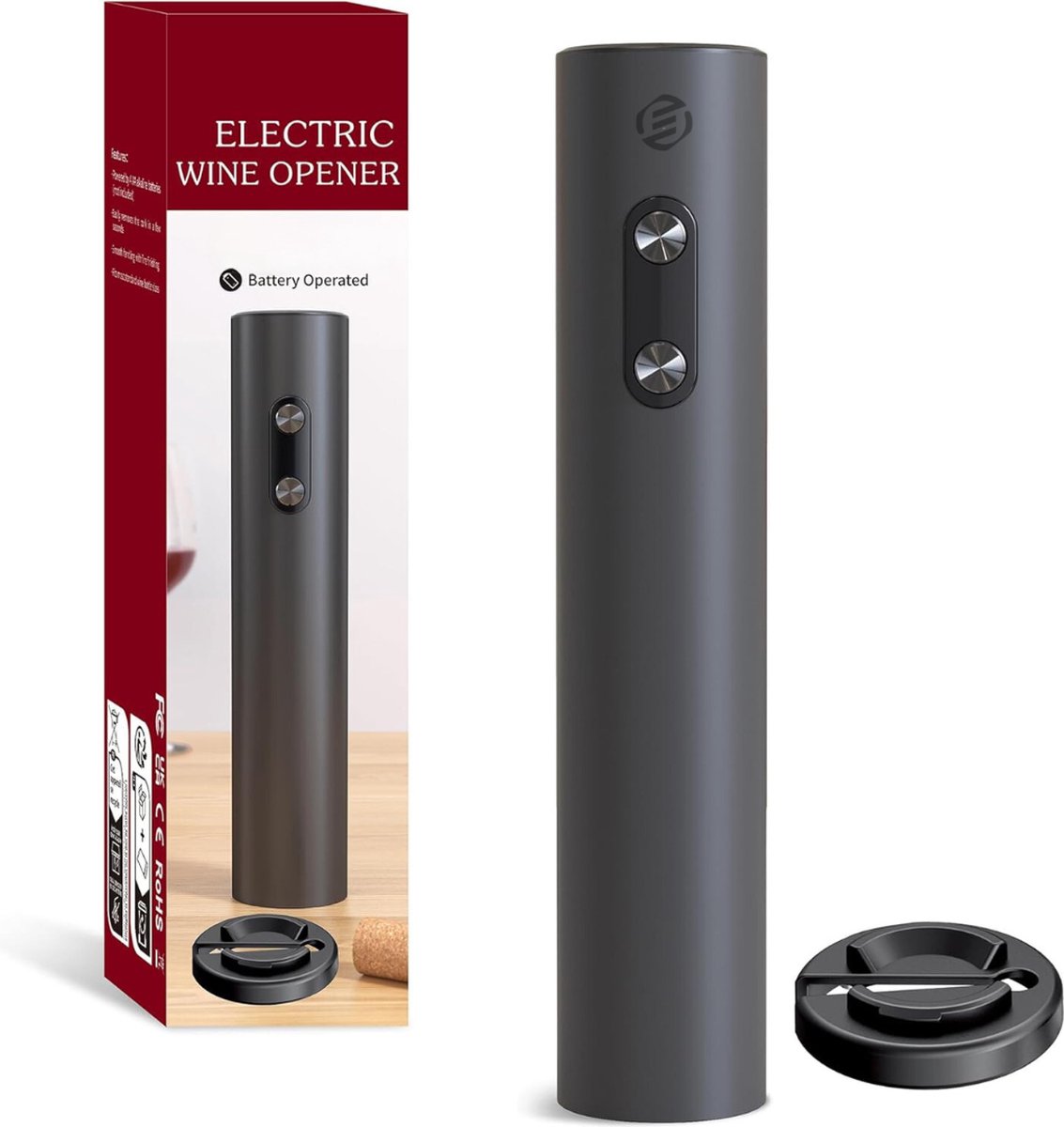 Equivera Elektrische Kurkentrekker Set - Automatische Wijnopener - Wijn Accessoires - Flessenopener - Cadeautip - Premium