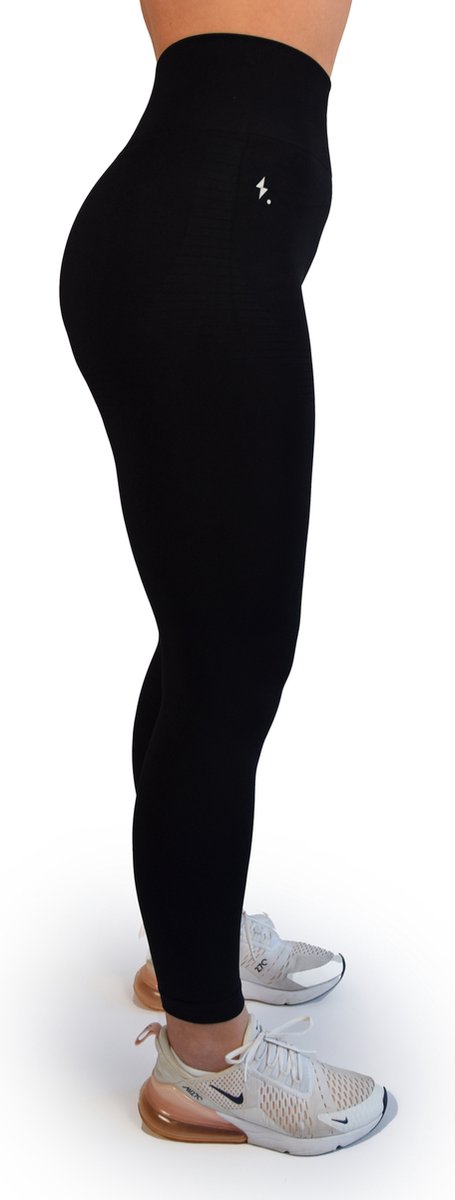 Sportlegging dames - Sportlegging scrunch - Sportlegging high waist - Shaping & squat-proof - Fitness & yoga legging - Impulse Fitwear - Zwart - Maat S van Merkloos — afbeelding 4