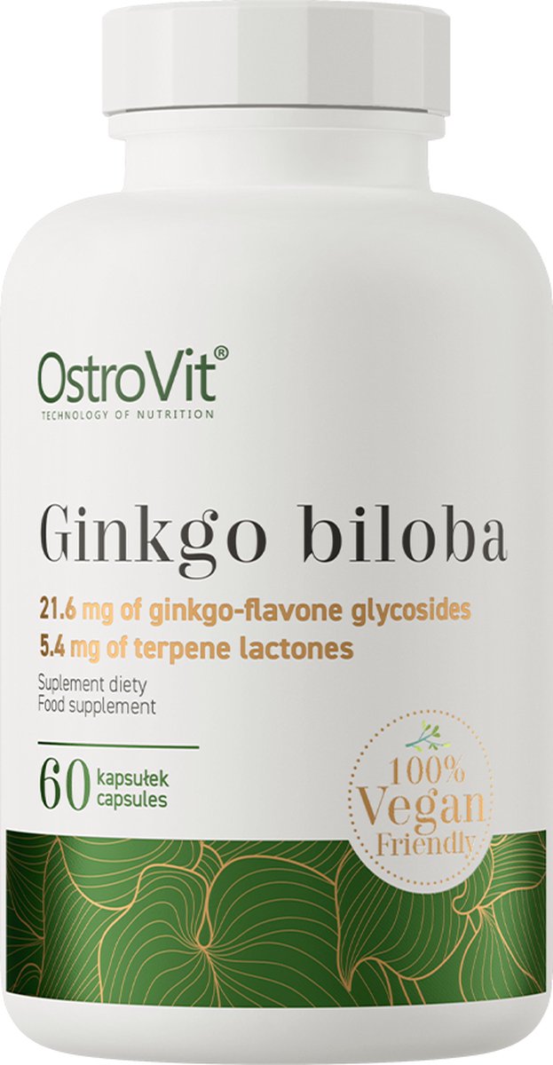 Goedkoopste OstroVit - Supplementen - Veganistisch - Ginkgo Biloba - 60 VEGE Capsules - Laboratorium getest kwaliteit!