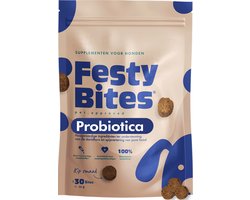 FestyBites Probiotica Hond – Hondensupplement bij gevoelige maag & onrustige spijsvertering – 30 stuks – Natuurlijk & graanvrij – FAVV-gekeurd