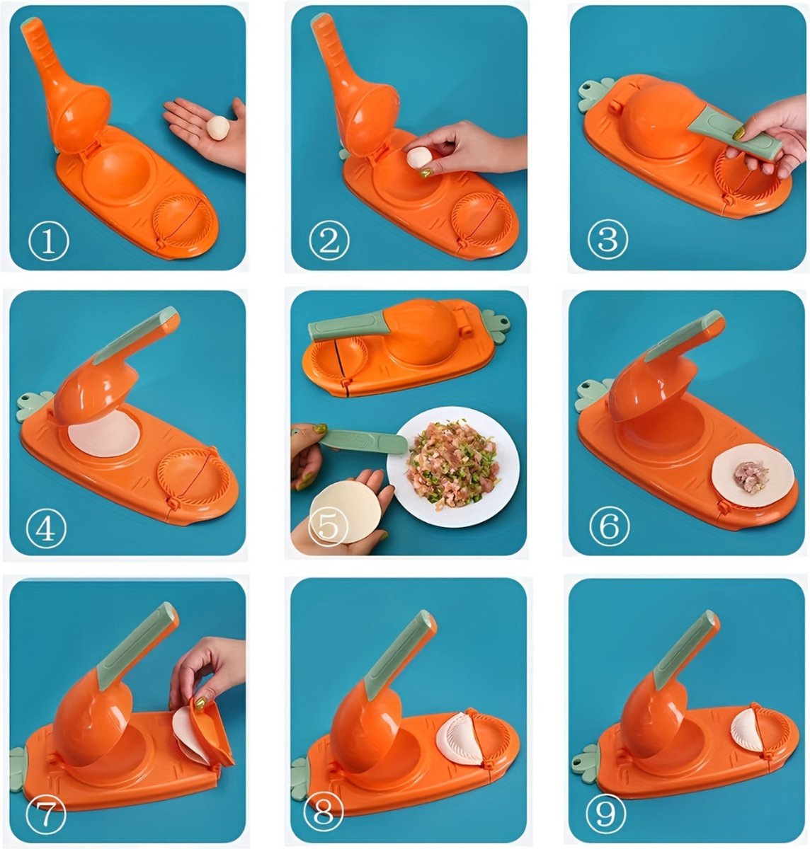 Prensa Para Hacer Dumpling 2 En 1 Máquina De Empanadas Máquina De Dumpling Y Moldes Para Dumplings Empanadas Envoltura Rodante De Dumpling Para