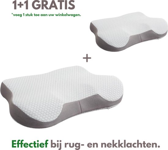 Foto: Ergocomfy cloud hoofdkussen ergonomisch 60x40cm orthopedisch traagschuim nekklachten tegen nek en rugklachten